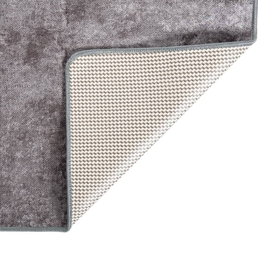Vloerkleed Wasbaar Anti-Slip Grijs 120 x 180 cm