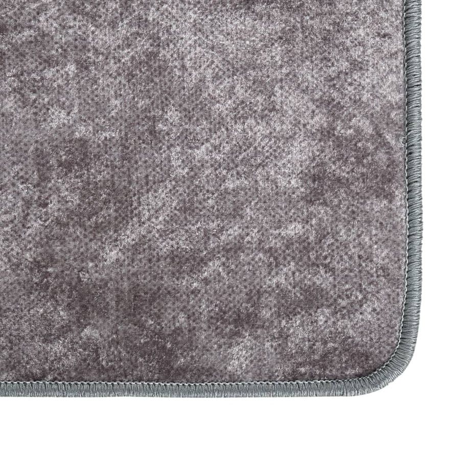 Vloerkleed Wasbaar Anti-Slip Grijs 120 x 180 cm