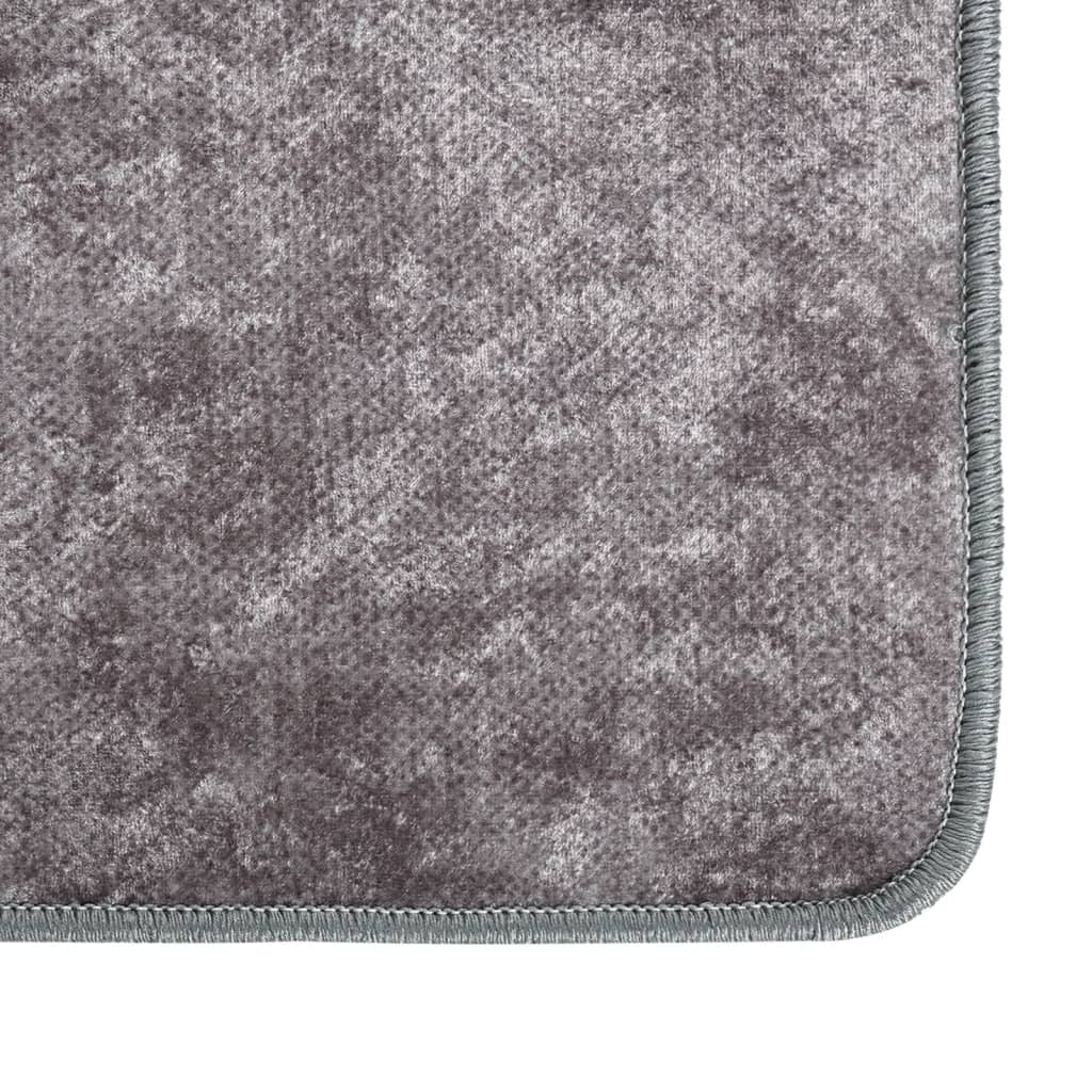 Vloerkleed Wasbaar Anti-Slip Grijs 160 x 230 cm