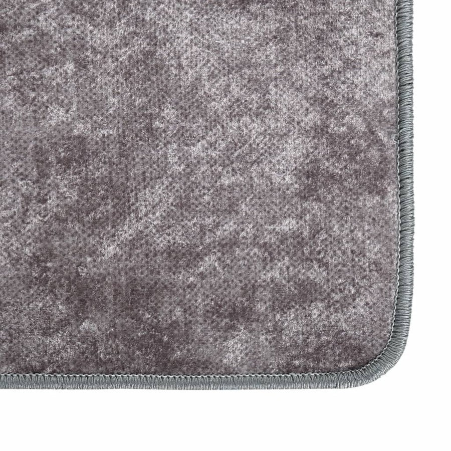Vloerkleed Wasbaar Anti-Slip Grijs 190 x 300 cm