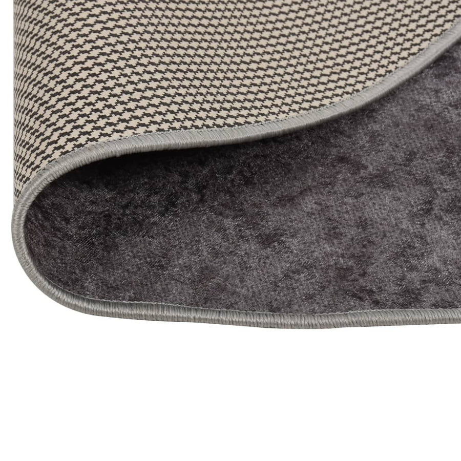 Vloerkleed Wasbaar Anti-Slip Ø120 Cm Grijs Ø 120 cm