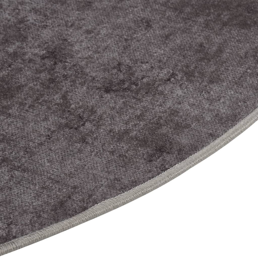 Vloerkleed Wasbaar Anti-Slip Ø120 Cm Grijs Ø 120 cm