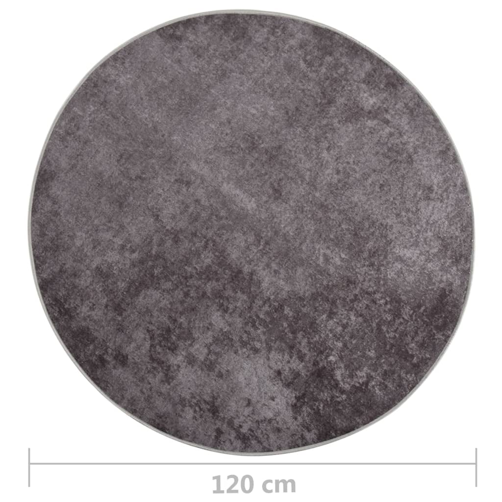 Vloerkleed Wasbaar Anti-Slip Ø120 Cm Grijs Ø 120 cm