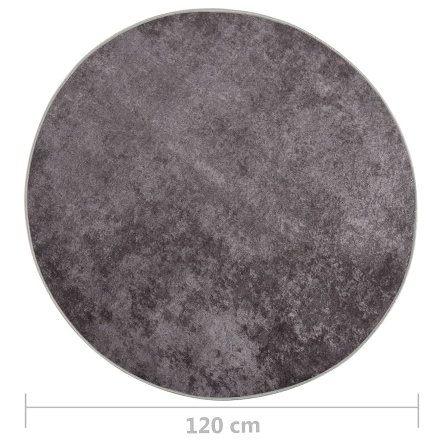 Vloerkleed Wasbaar Anti-Slip Ø120 Cm Grijs Ø 120 cm