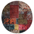 Washable non-slip patchwork rug ø120 cm multicolored