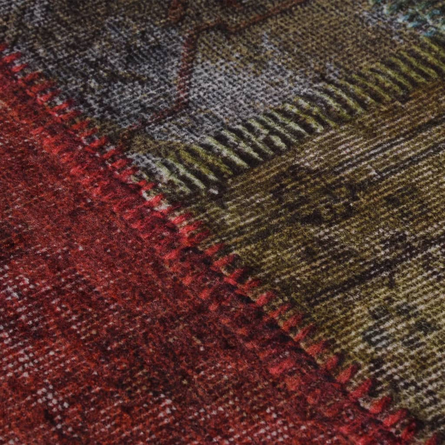 Vloerkleed Wasbaar Anti-Slip Ø120 Cm Meerkleurig Patchwork Ø 120 cm