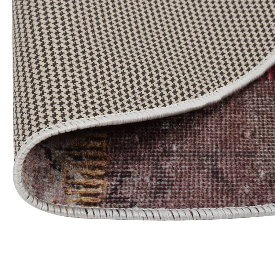 Vloerkleed Wasbaar Anti-Slip Ø120 Cm Meerkleurig Patchwork Ø 120 cm