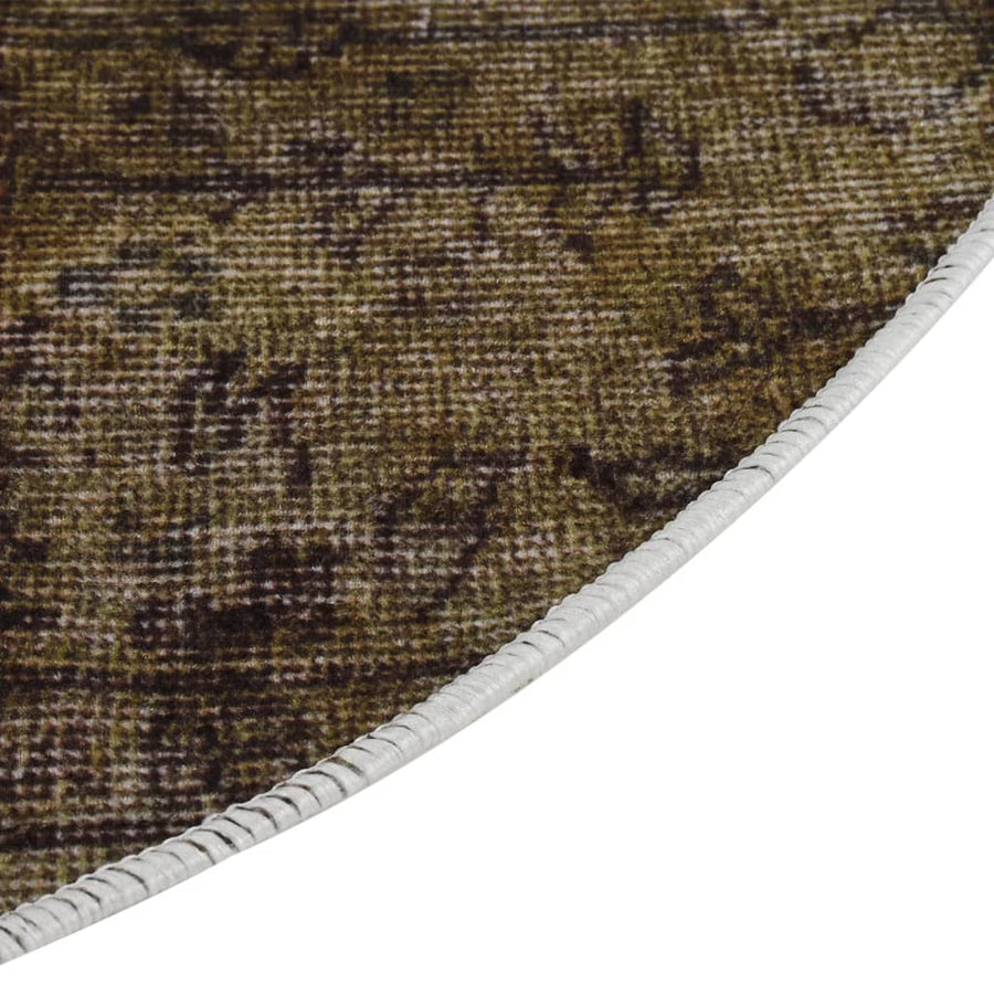 Vloerkleed Wasbaar Anti-Slip Ø120 Cm Meerkleurig Patchwork Ø 120 cm