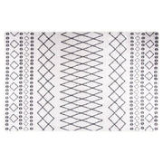 Vloerkleed 80x150 cm wasbaar anti-slip zwart wit