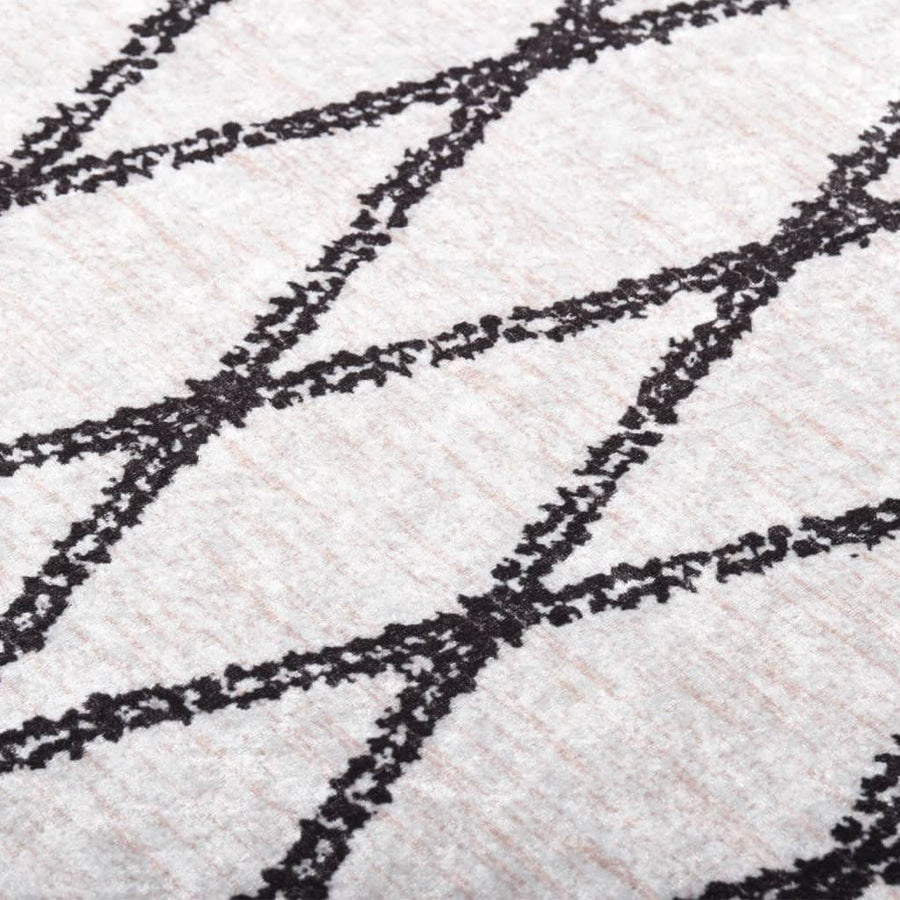 Vloerkleed wasbaar anti-slip 80x150 cm zwart en wit 80 x 150 cm