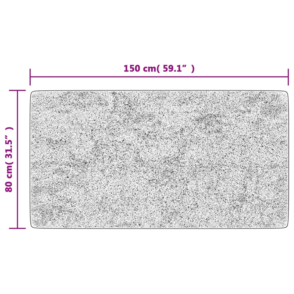 Vloerkleed wasbaar anti-slip 80x150 cm zwart en wit 80 x 150 cm