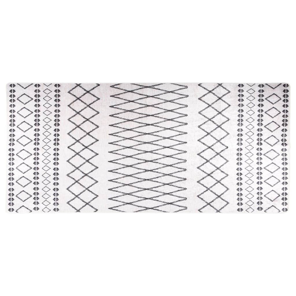 Vloerkleed Wasbaar Anti-Slip En Wit En Zwart 80 x 300 cm