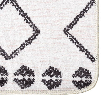 Vloerkleed Wasbaar Anti-Slip En Wit En Zwart 80 x 300 cm