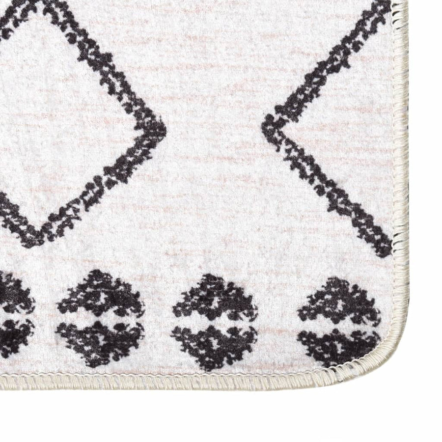 Vloerkleed wasbaar anti-slip 120x180 cm zwart en wit 120 x 180 cm