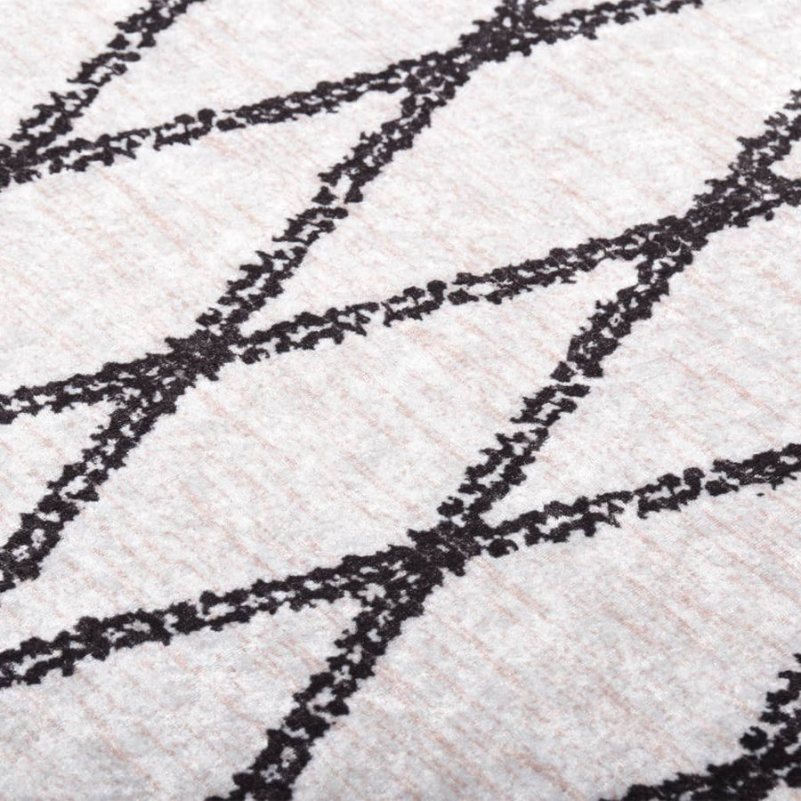 Vloerkleed wasbaar anti-slip 120x180 cm zwart en wit 120 x 180 cm