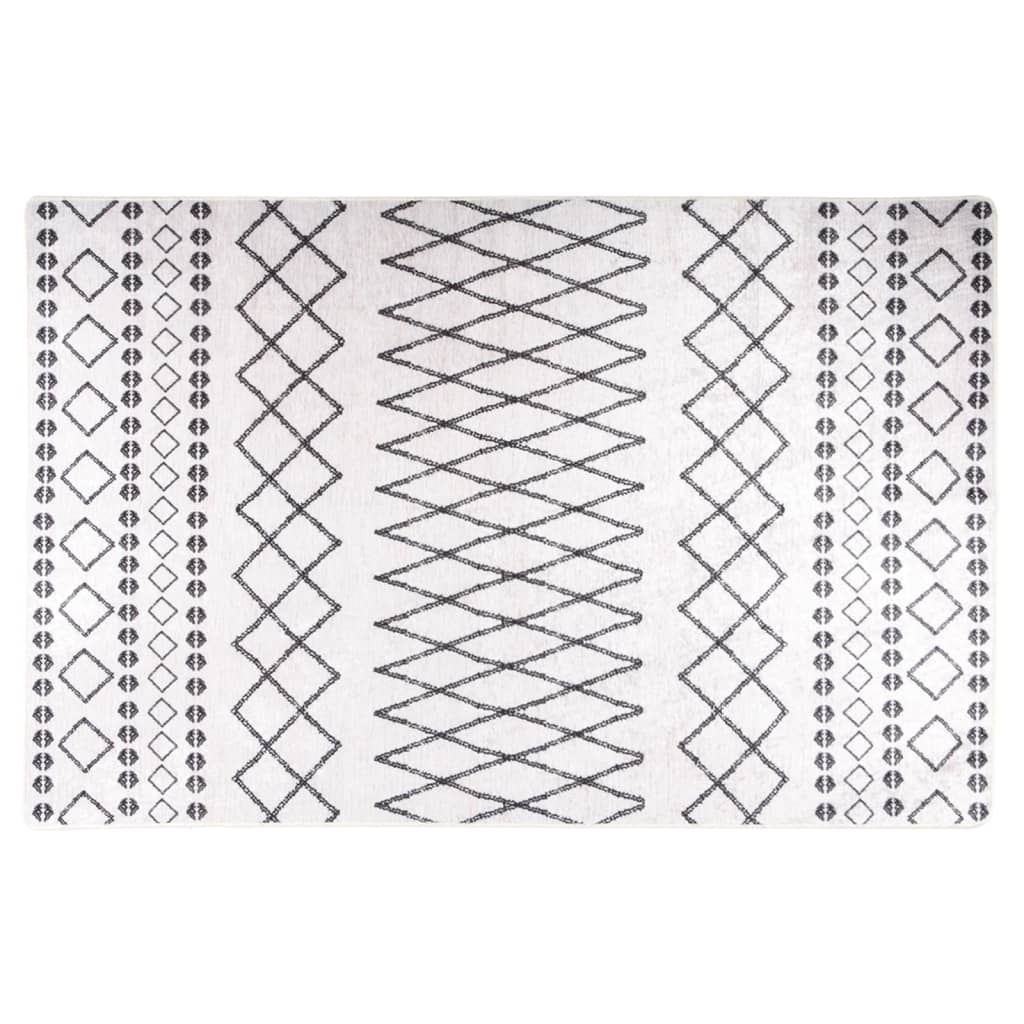 Vloerkleed Wasbaar Anti-Slip En Wit En Zwart 160 x 230 cm