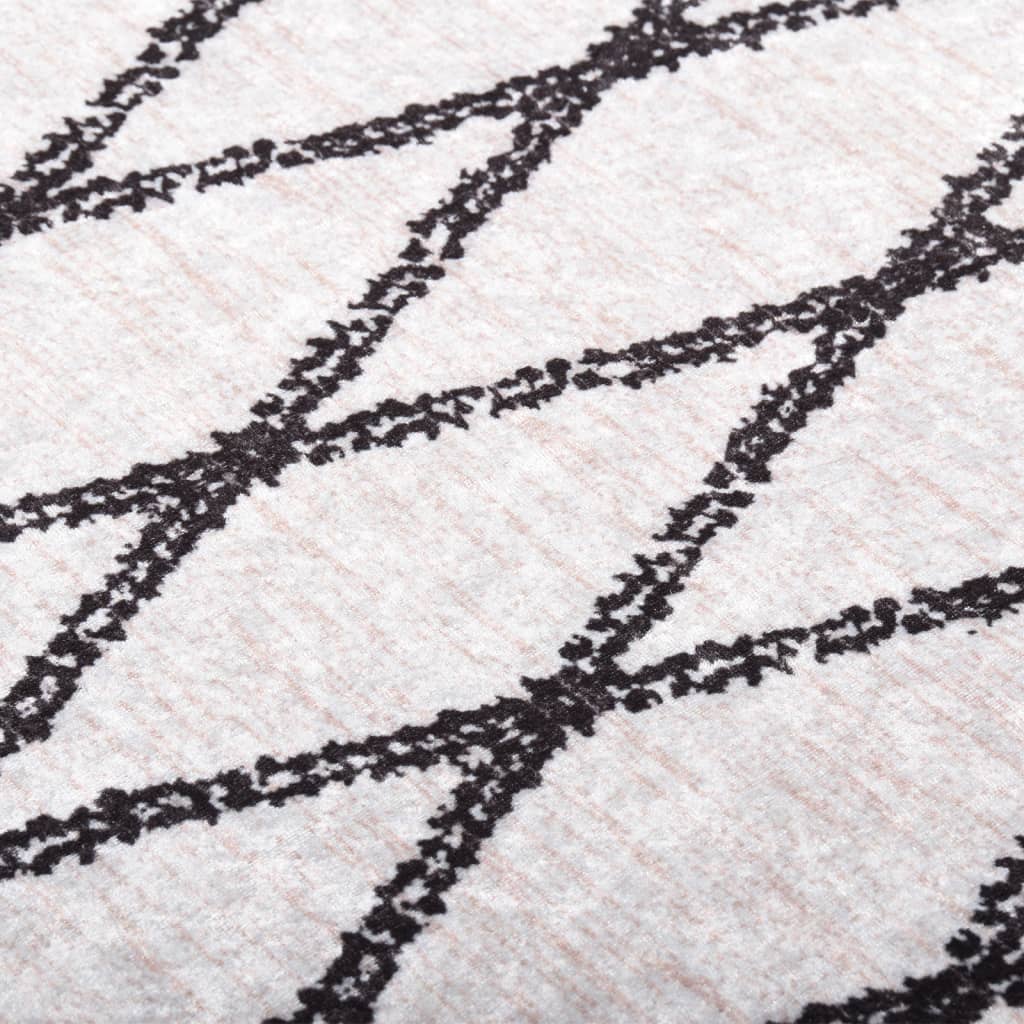 Vloerkleed Wasbaar Anti-Slip En Wit En Zwart 160 x 230 cm