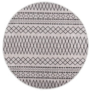 Vloerkleed rond ø120 cm zwart wit wasbaar