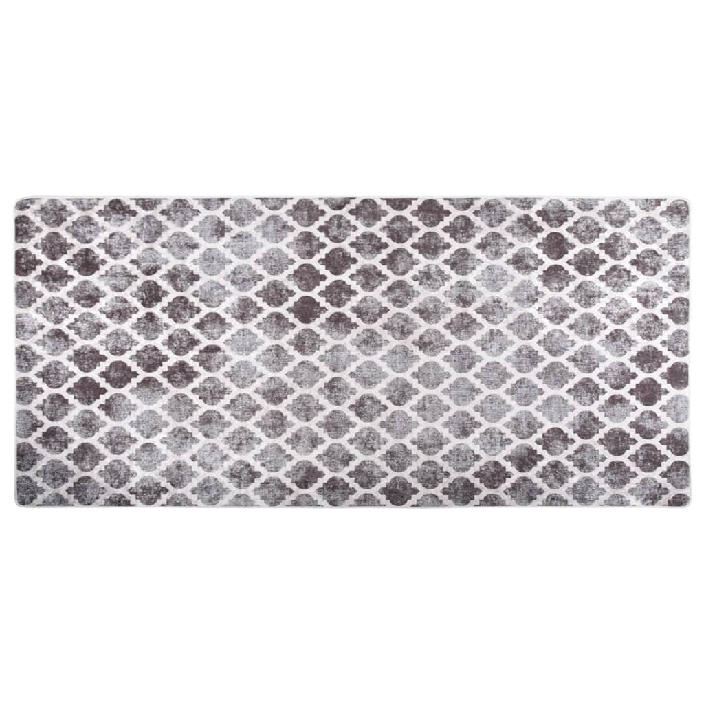 Vloerkleed Wasbaar Anti-Slip Meerkleurig Grijs En Wit 80 x 300 cm