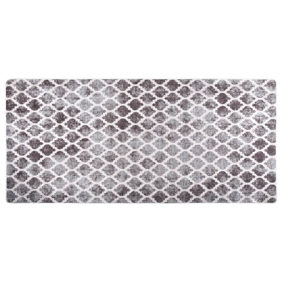 Vloerkleed Wasbaar Anti-Slip Meerkleurig Grijs En Wit 80 x 300 cm