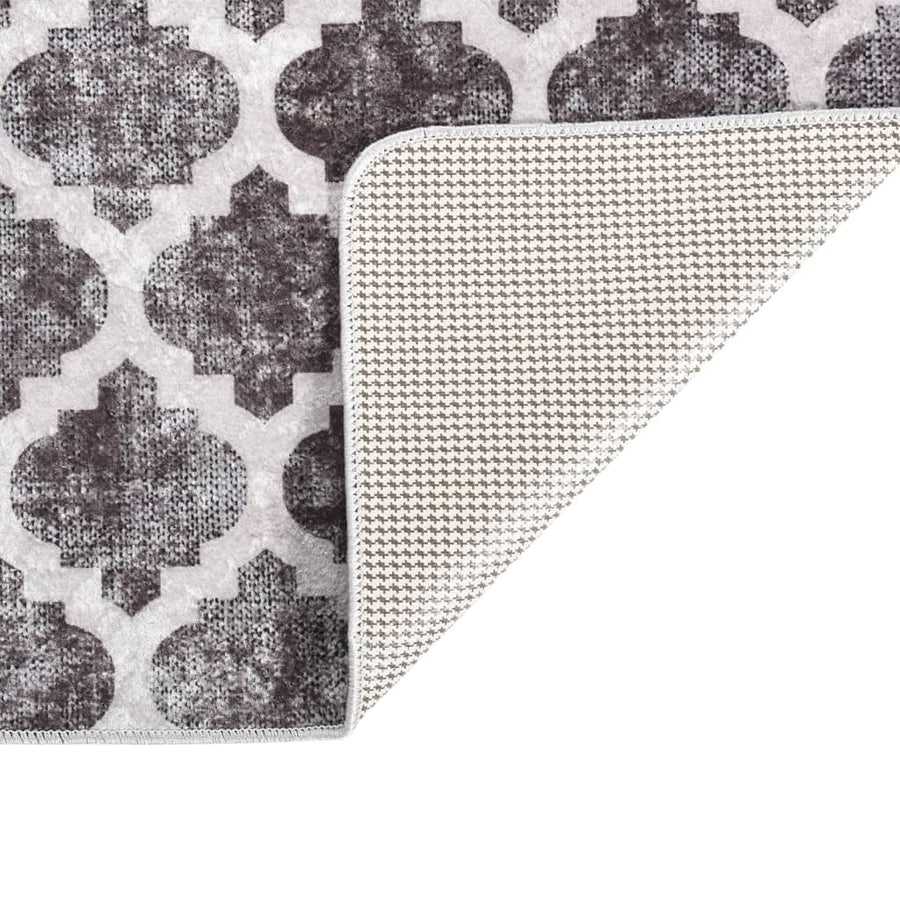 Vloerkleed Wasbaar Anti-Slip Meerkleurig Grijs En Wit 80 x 300 cm