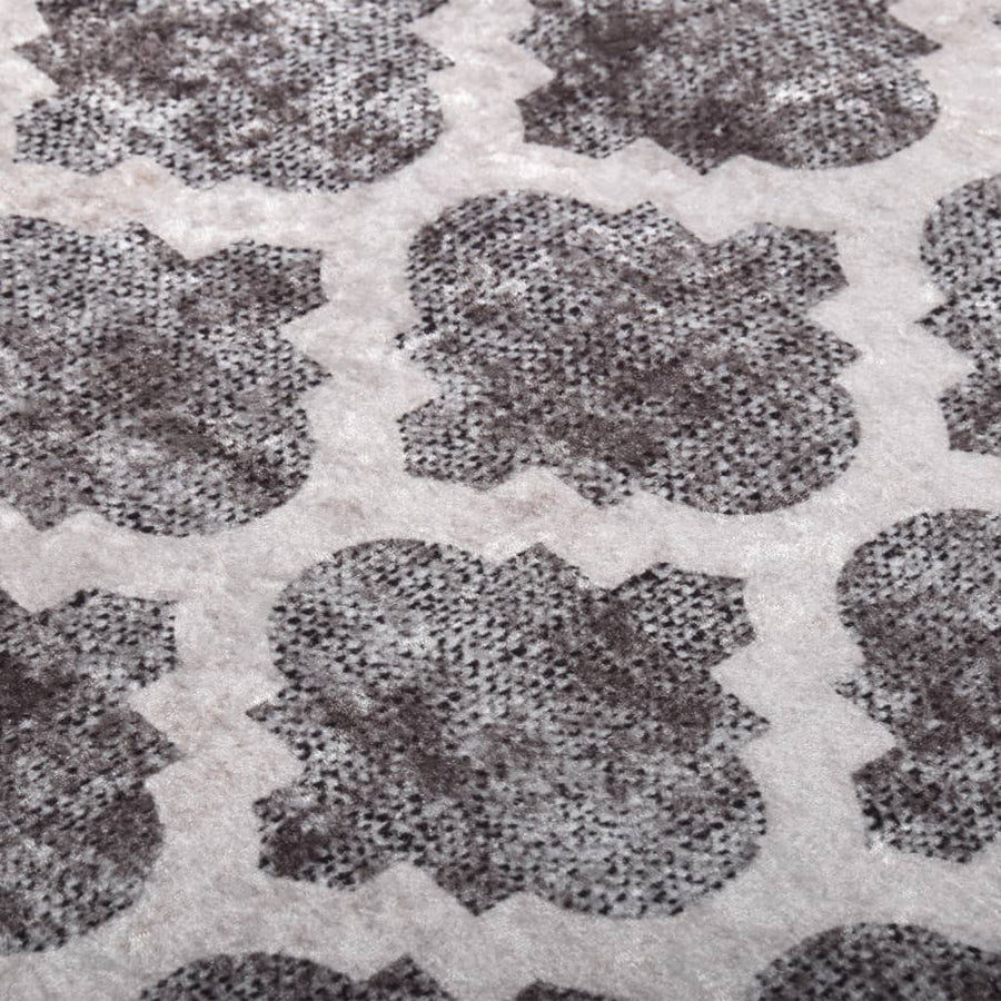 Vloerkleed Wasbaar Anti-Slip Meerkleurig Grijs En Wit 80 x 300 cm