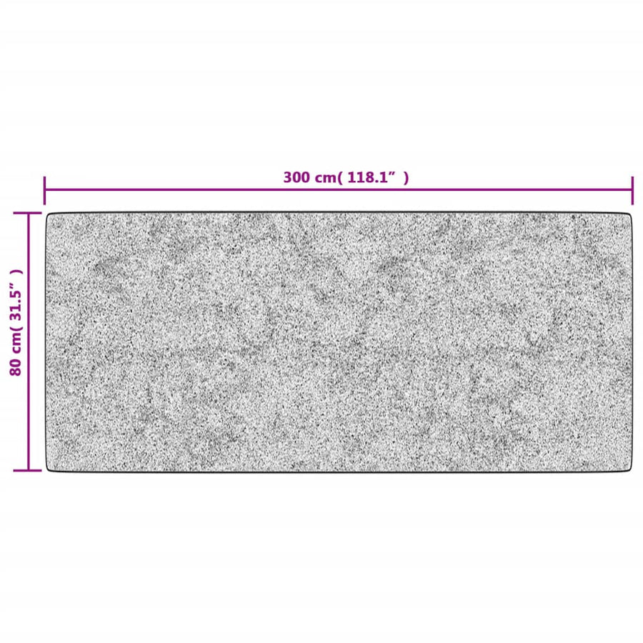 Vloerkleed Wasbaar Anti-Slip Meerkleurig Grijs En Wit 80 x 300 cm