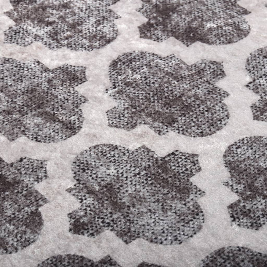Vloerkleed Wasbaar Anti-Slip Meerkleurig Grijs En Wit 120 x 180 cm