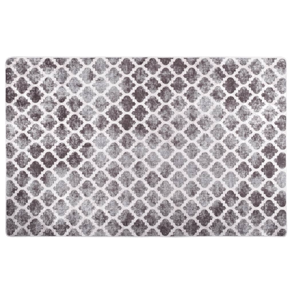 Vloerkleed Wasbaar Anti-Slip Meerkleurig Grijs En Wit 160 x 230 cm