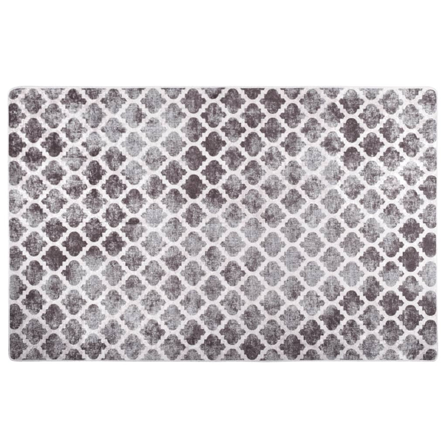 Vloerkleed Wasbaar Anti-Slip Meerkleurig Grijs En Wit 160 x 230 cm