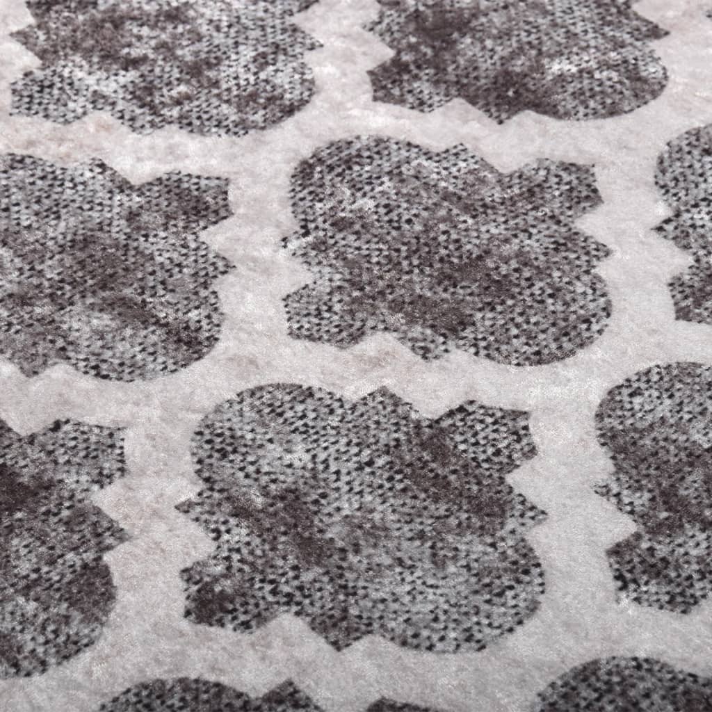 Vloerkleed Wasbaar Anti-Slip Meerkleurig Grijs En Wit 160 x 230 cm