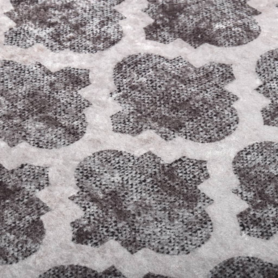 Vloerkleed Wasbaar Anti-Slip Meerkleurig Grijs En Wit 160 x 230 cm