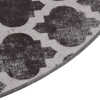 Vloerkleed Wasbaar Anti-Slip Ø120 Cm Meerkleurig Grijs En Wit Ø 120 cm