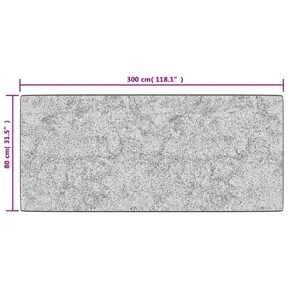 Vloerkleed Wasbaar Anti-Slip Meerkleurig Zwart En Grijs 80 x 300 cm