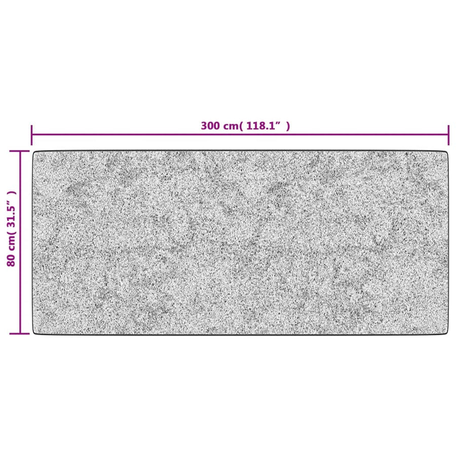 Vloerkleed Wasbaar Anti-Slip Meerkleurig Zwart En Grijs 80 x 300 cm