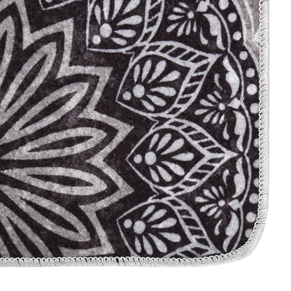 Vloerkleed Wasbaar Anti-Slip Meerkleurig Zwart En Grijs 190 x 300 cm