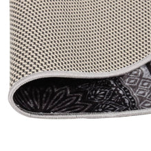 Vloerkleed Wasbaar Anti-Slip Ø120 Cm Meerkleurig Zwart En Grijs Ø 120 cm