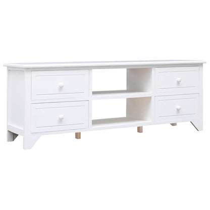 Tv-Meubel 08X30X40 Cm Massief Paulowniahout Wit