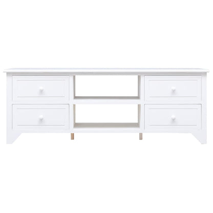 Tv-Meubel 08X30X40 Cm Massief Paulowniahout Wit