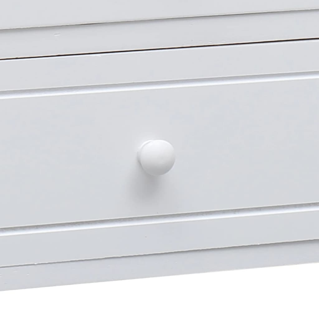 Tv-Meubel 08X30X40 Cm Massief Paulowniahout Wit