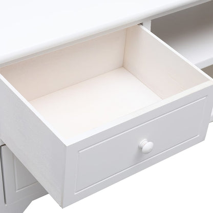 Tv-Meubel 08X30X40 Cm Massief Paulowniahout Wit