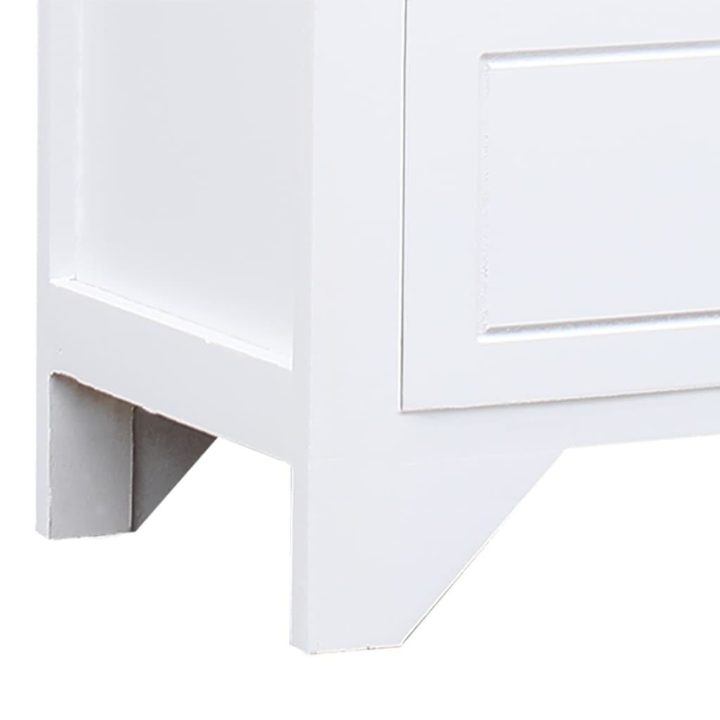 Tv-Meubel 08X30X40 Cm Massief Paulowniahout Wit