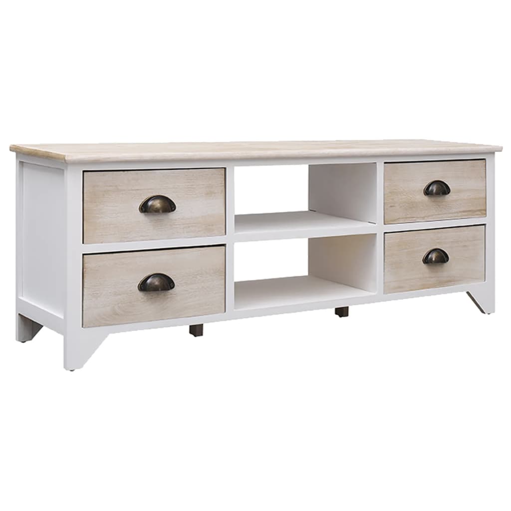 Tv-Meubel 08X30X40 Cm Massief Paulowniahout Lichthout