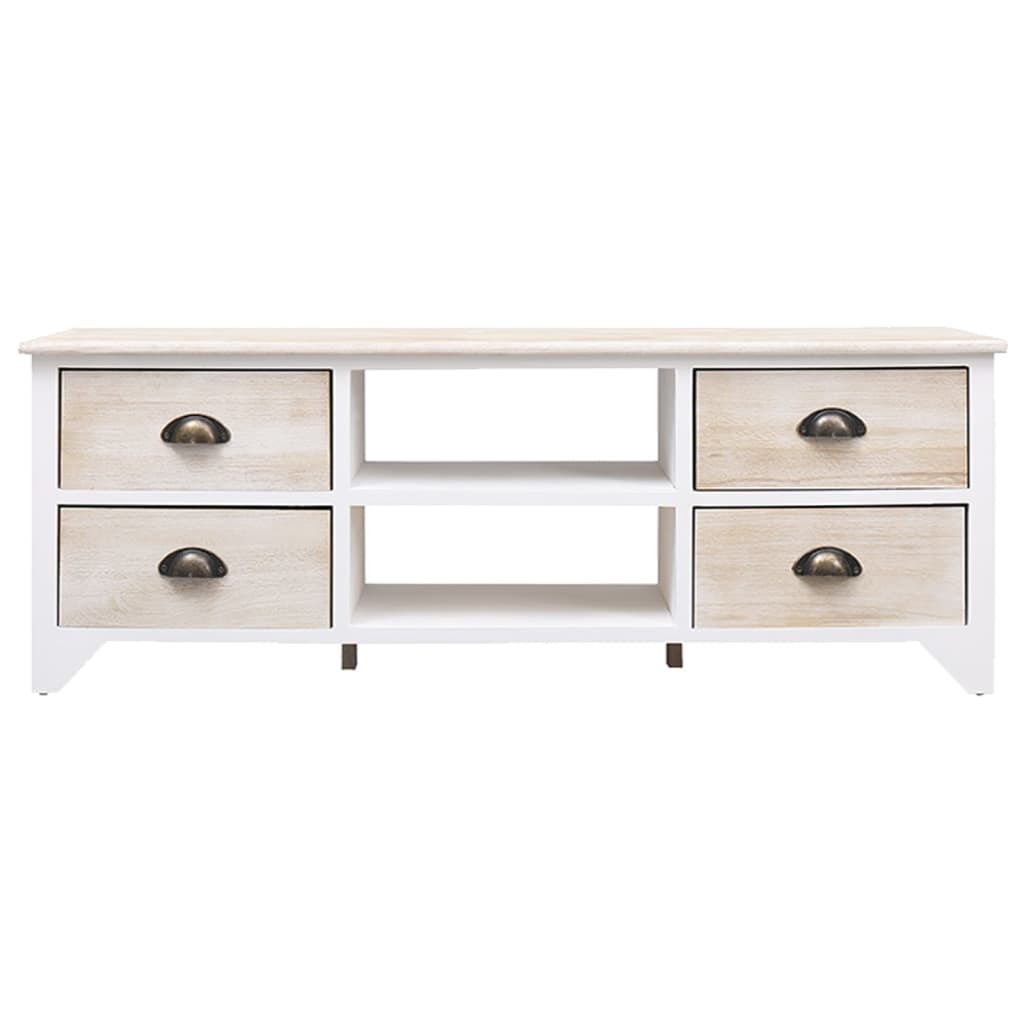Tv-Meubel 08X30X40 Cm Massief Paulowniahout Lichthout