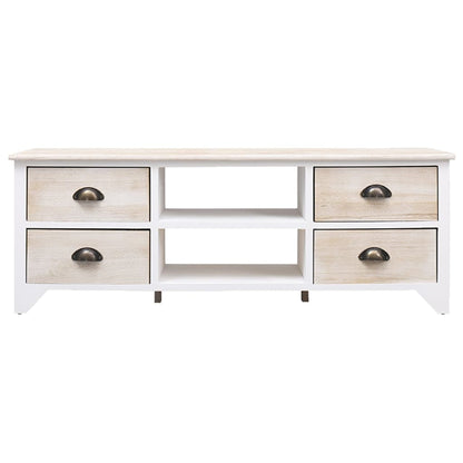 Tv-Meubel 08X30X40 Cm Massief Paulowniahout Lichthout