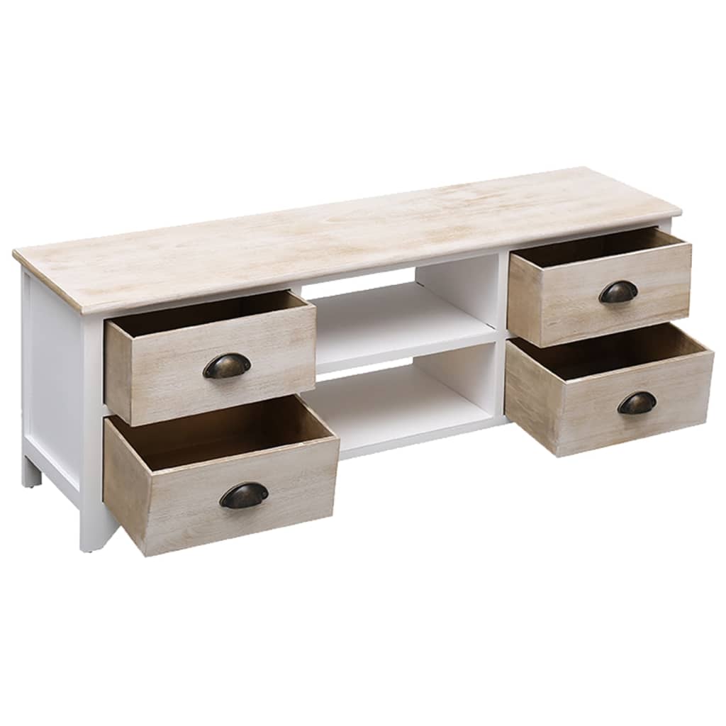 Tv-Meubel 08X30X40 Cm Massief Paulowniahout Lichthout
