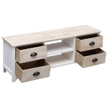 Tv-Meubel 08X30X40 Cm Massief Paulowniahout Lichthout