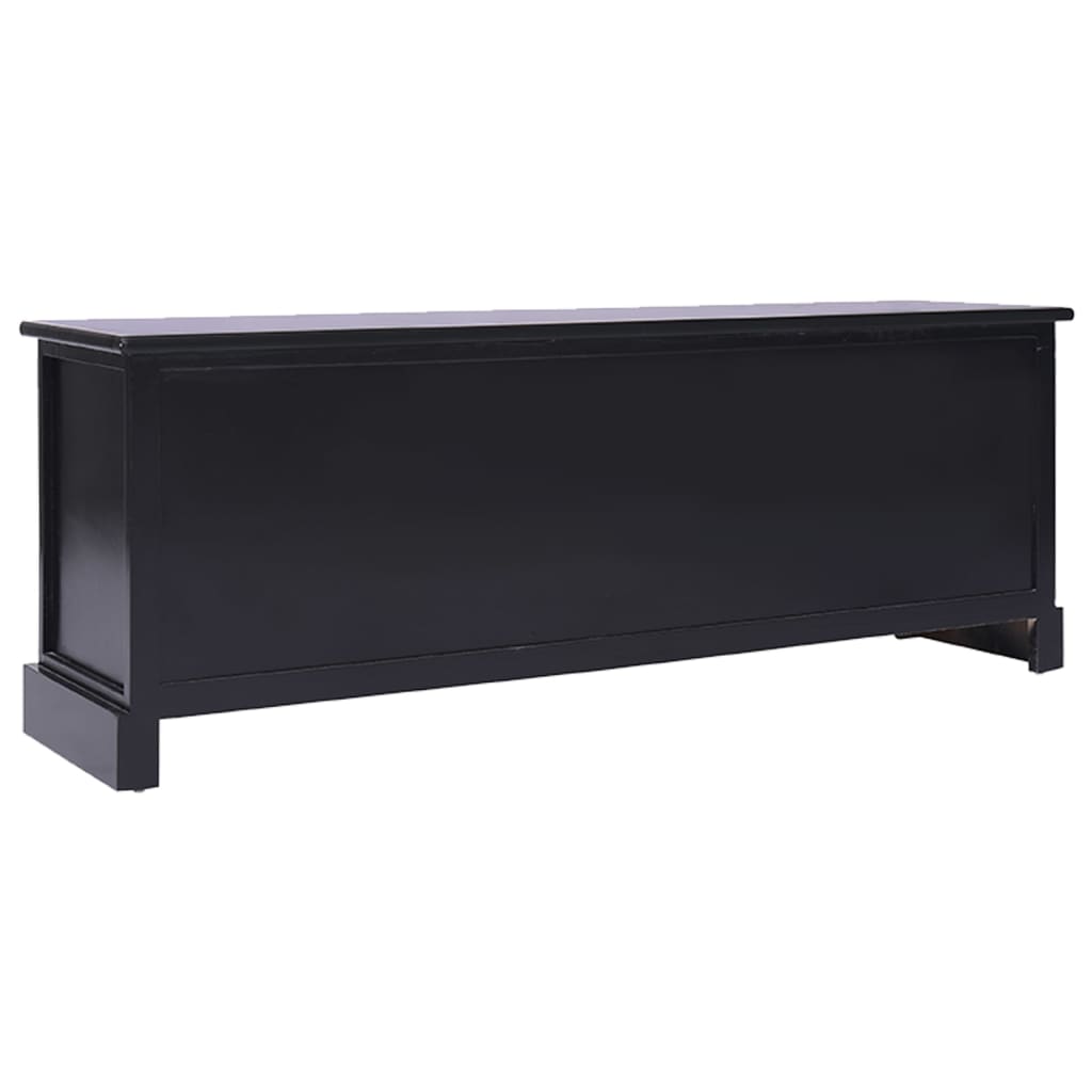 Tv-Meubel 08X30X40 Cm Massief Paulowniahout Zwart