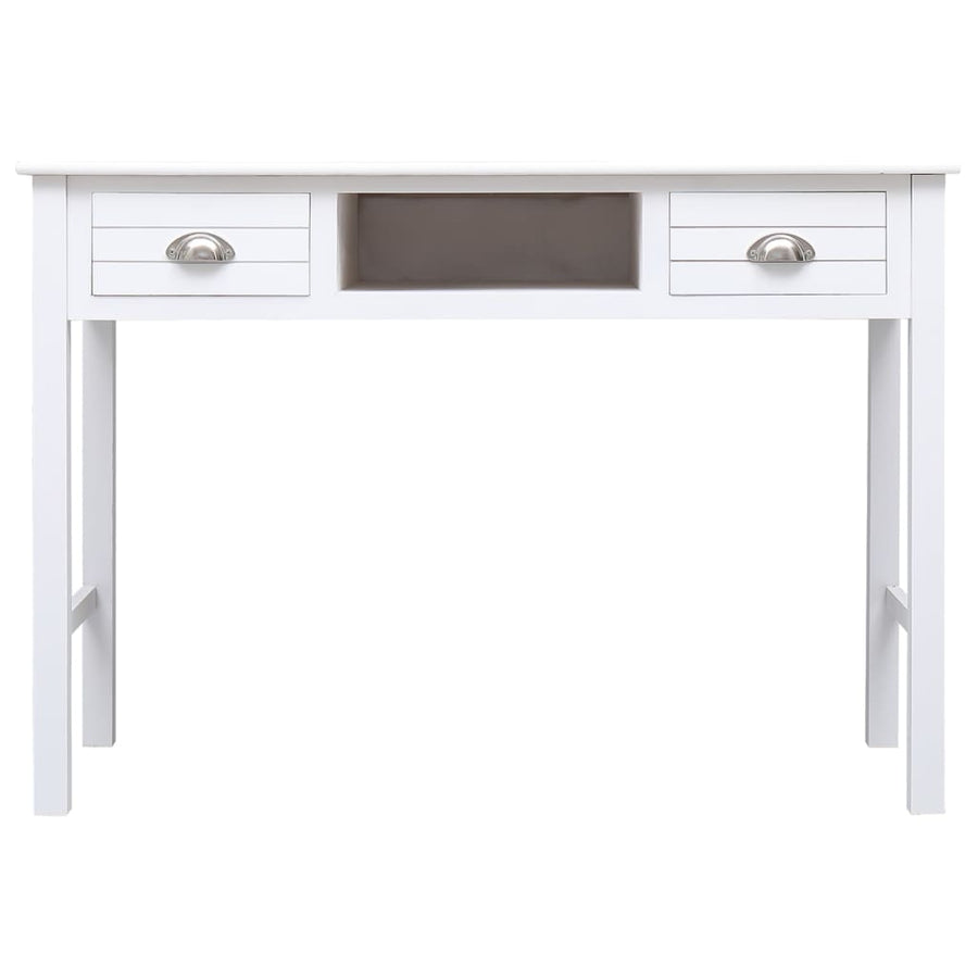 Bureau 108X45X76 Cm Massief Paulowniahout Wit