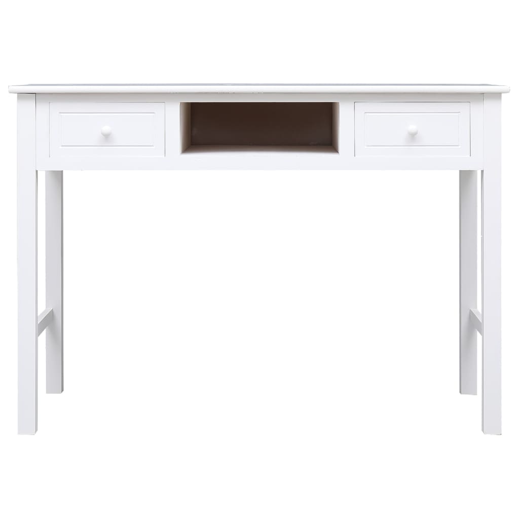 Bureau 108X45X76 Cm Massief Paulowniahout Wit